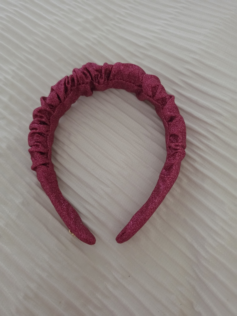Lele Sadoughi Sparkling Ruched Pink Headband